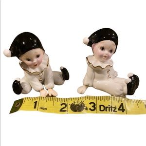 Lefton bone China pierrot clown figurines